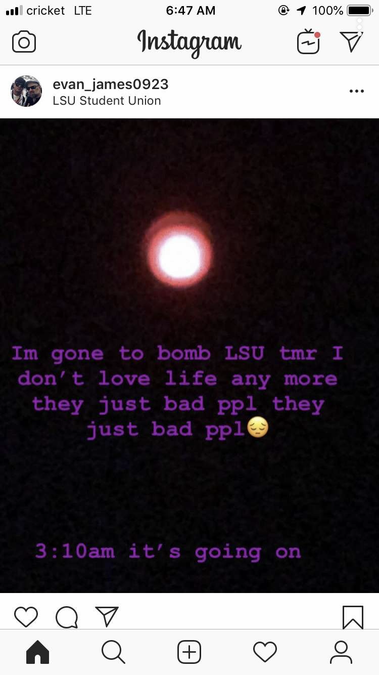 Baton Rouge man arrested for 2018 Instagram bomb threat suing LSU for defamation, slander