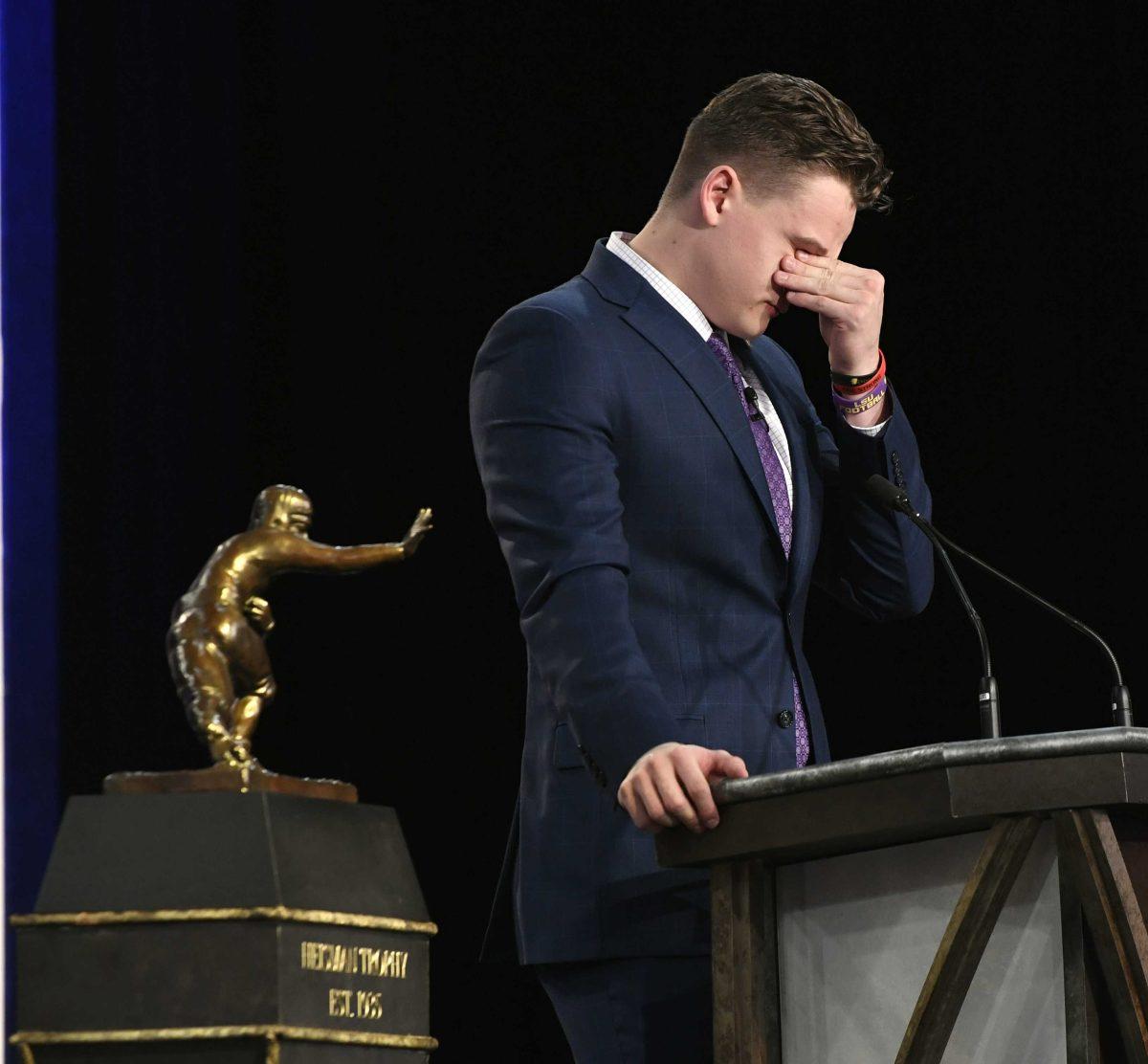 LSU's Joe Burrow is announced as this year's Heisman Trophy winner during the Heisman Trophy Award Show on Saturday, Dec. 14, 2019 in New York, NY. Todd Van Emst/Heisman Trust