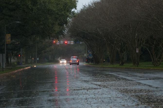 The University's campus during a storm on Tuesday Feb. 23, 2016.