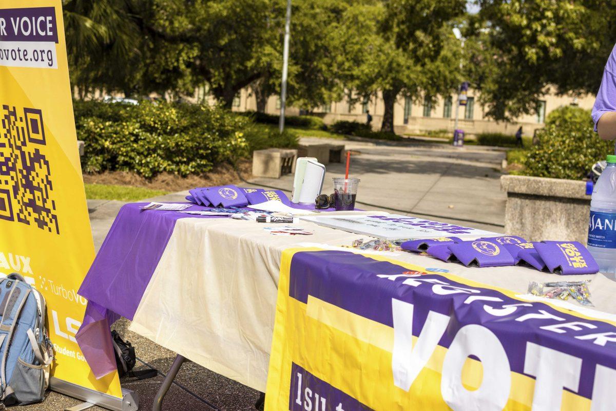 LSU Voter Registration Day taking place in Free Speech Alley on Thursday, September 19, 2019.