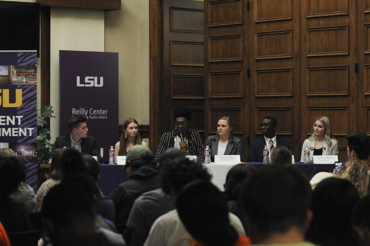 LSU Student Government Presidental canidates and their Vice Presidental canidates debate on Tuesday, Mar. 3, 2020 during the Student Government debate.