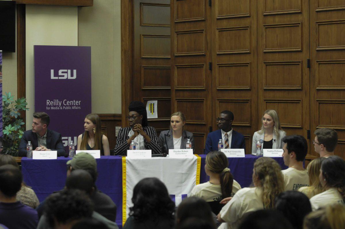 LSU Student Government Presidental canidates and their Vice Presidental canidates debate on Tuesday, Mar. 3, 2020 during the Student Government debate.