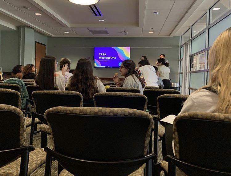 Members of Tigers Against Sexual Assault gather for their first meeting in the Student Union's International Room on Monday, March 9.&#160;