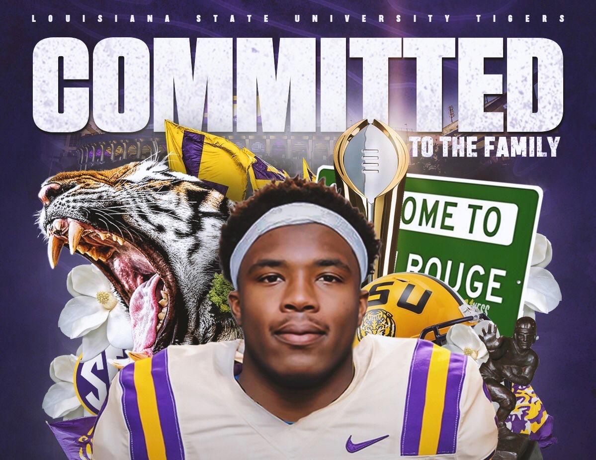 Ohio running back Corey Kiner posted this graphic to his Twitter feed after announcing his commitment to Ed Orgeron and the Tigers as a member of the 2021 football recruiting class.