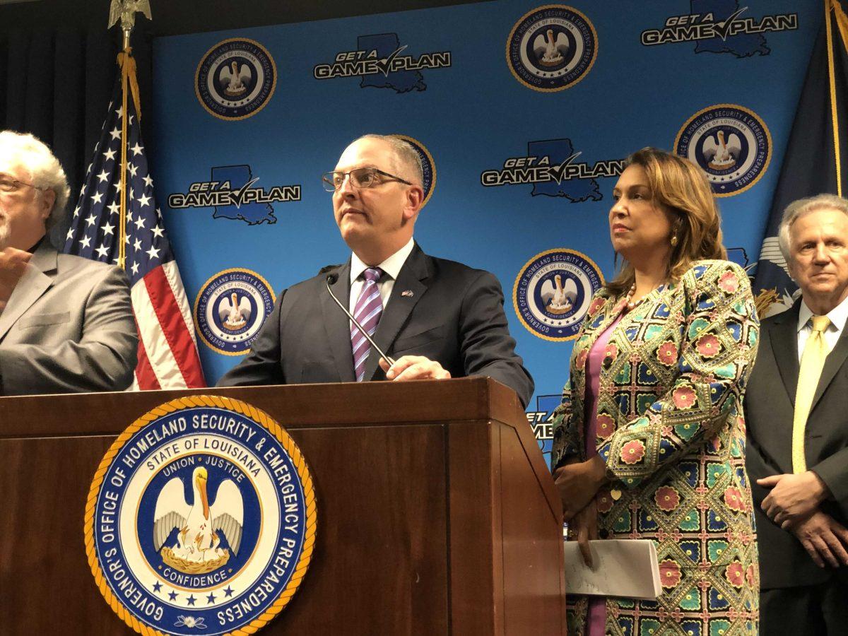 Gov. John Bel Edwards speaks in a press conference on Wednesday, March 11.