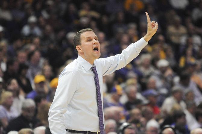 LSU coach Will Wade yells a play call during the Tigers' 79-76 loss to Kentucky on Tuesday, Feb. 18, 2020, in the PMAC.