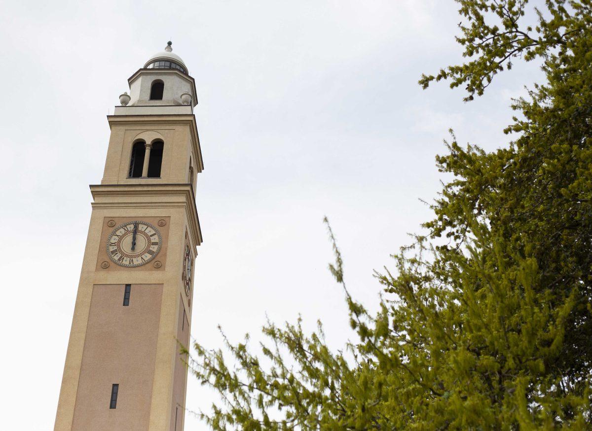 The LSU Memorial Tower stands Tuesday, Mar. 3, 2020 on Tower Drive, Baton Rouge.