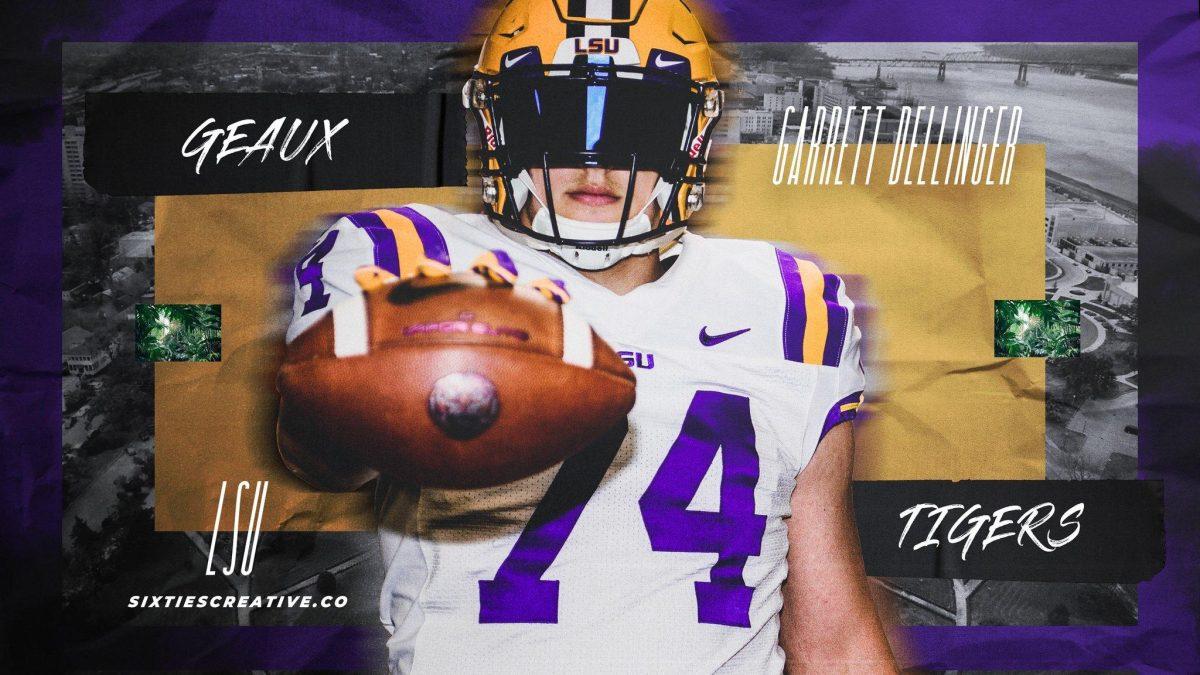 Class of 2021 offensive tackle Garrett Dellinger posted this graphic to social media on Wednesday while announcing his commitment to Ed Orgeron and the Tigers.