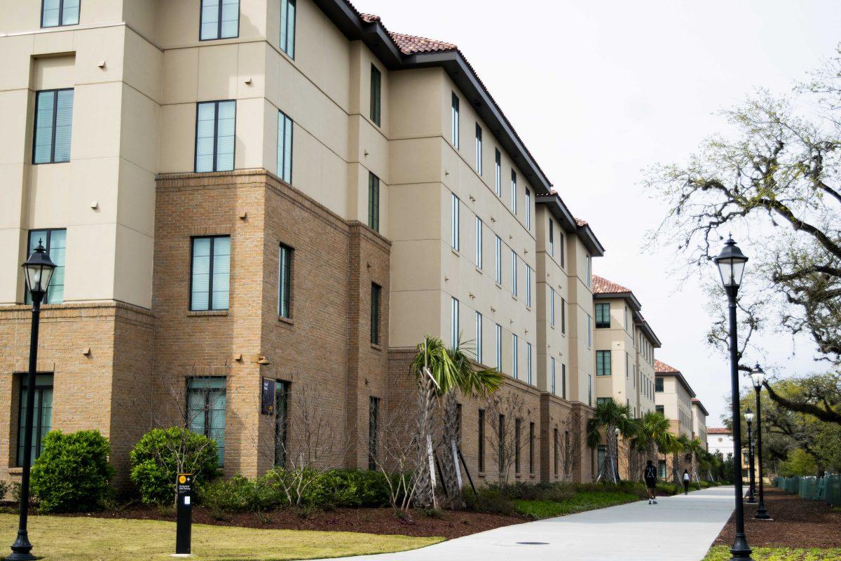 On campus housing for LSU students at Nicholson Gateway apartments straight off of Nicholson Drive.