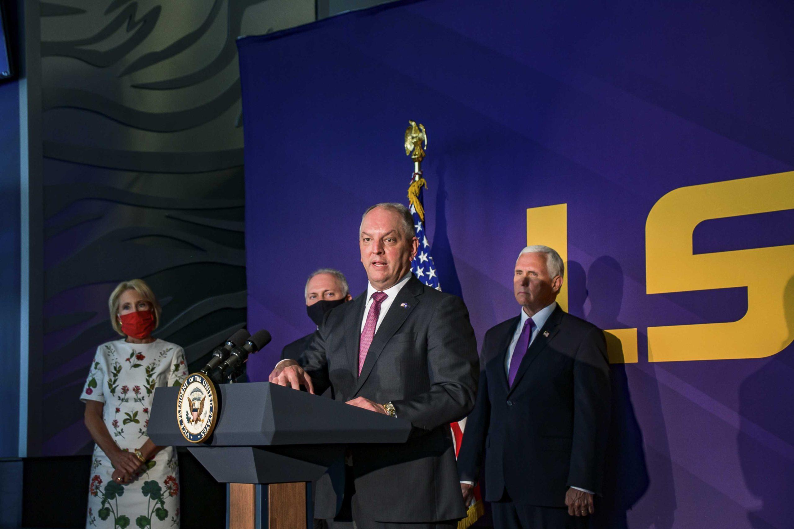 VP Pence visits Tiger Stadium, says schools must reopen