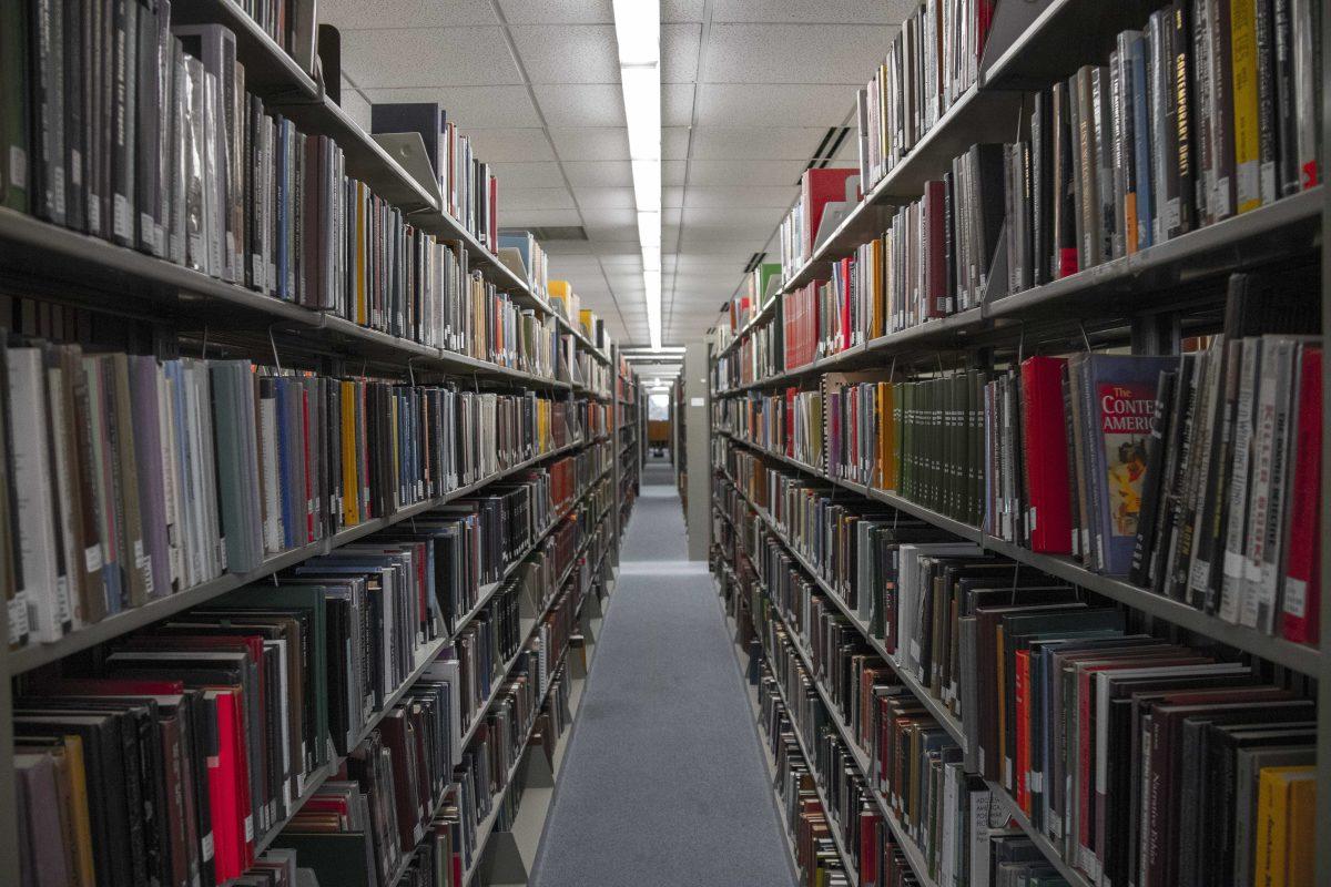 Aisles&#160;of books on the fourth floor in LSU Library on Tuesday, Nov. 19, 2019.