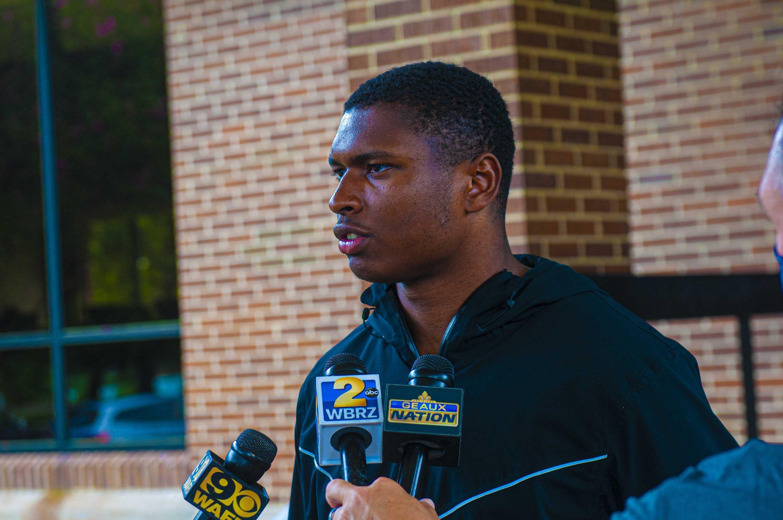 LSU Football players lead strike, march across campus to protest racial inequality