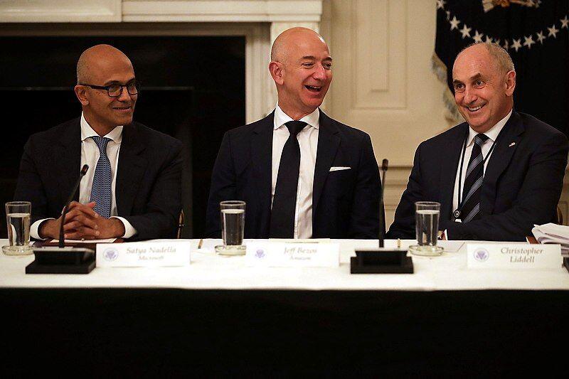 Liddell meets with Satya Nadella and Jeff Bezos in the White House.&#160;