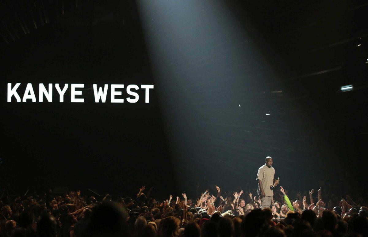 Kanye West accepts the video vanguard award at the MTV Video Music Awards at the Microsoft Theater on Sunday, Aug. 30, 2015, in Los Angeles. (Photo by Matt Sayles/Invision/AP)