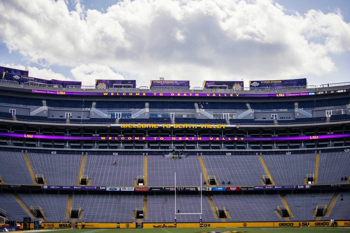 Tiger Stadium sits Saturday Sep. 26, 2020 before the LSU vs. Mississippi State game in Tiger Stadium.