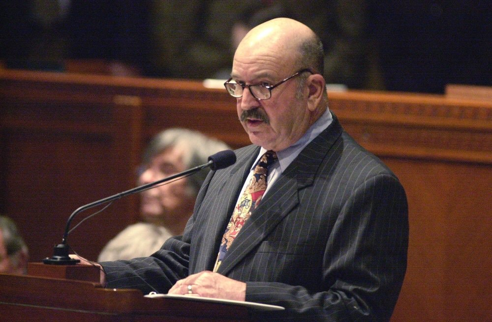 FILE - In this March 19, 2000, file photo, Louisiana Gov. Mike Foster addresses a joint session of the Legislature at the State Capitol in Baton Rouge, La. Foster, a folksy millionaire businessman who pushed major changes in education policy and lawsuit rules through an increasingly conservative state Legislature in the 1990s, died Sunday, Oct. 4, 2020. He was 90. Marsanne Goolsby, who was Foster&#8217;s press secretary when he was governor, said that Foster died at his home in Franklin. (AP Photo/Bill Haber, File)