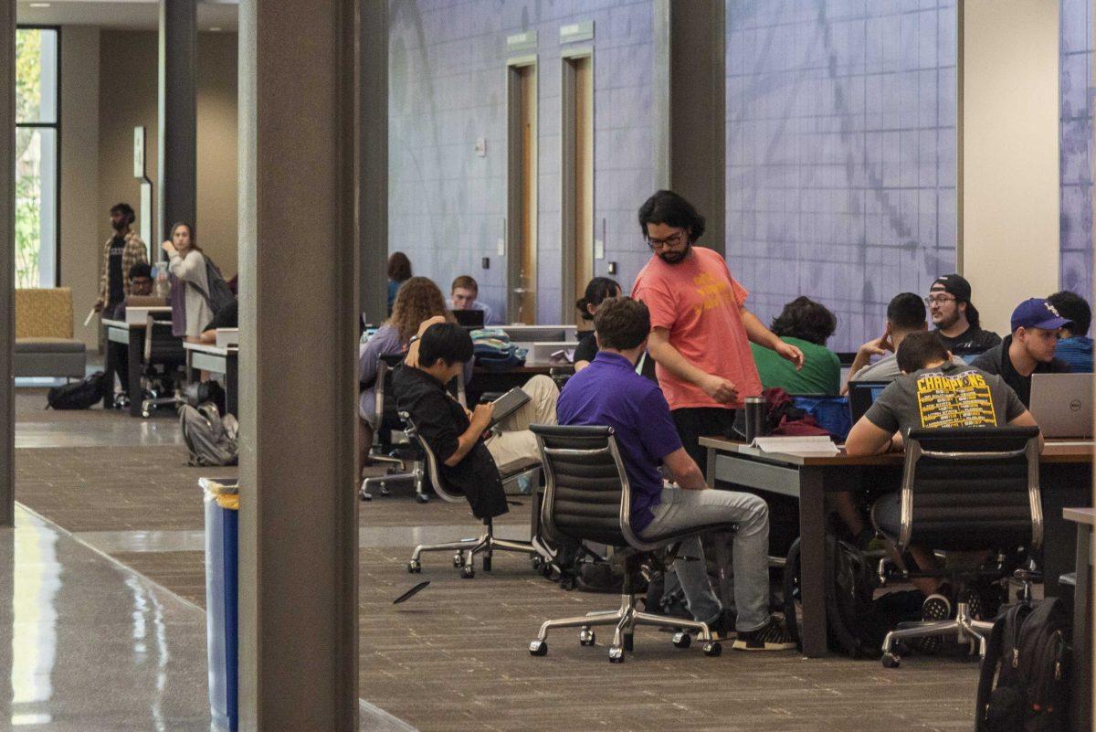 LSU students study on Tuesday Feb. 11, 2020 in Patrick F. Taylor Hall.