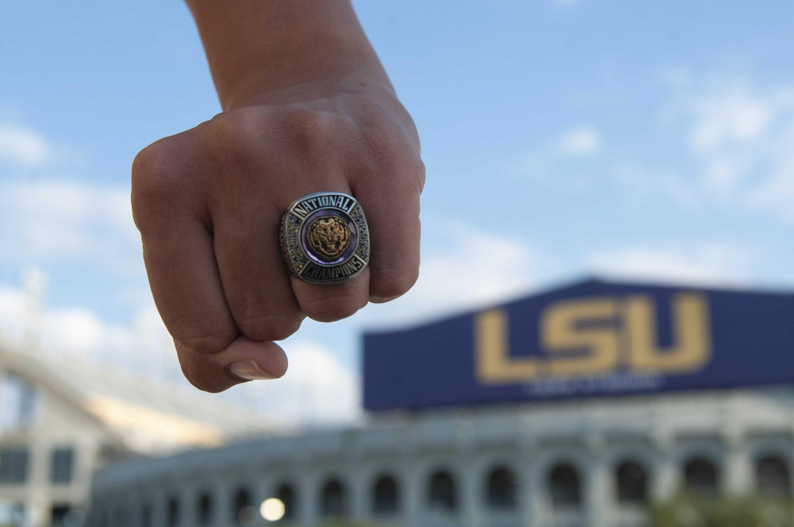 Tiger Band members celebrate 2020 national victory with their own championship rings