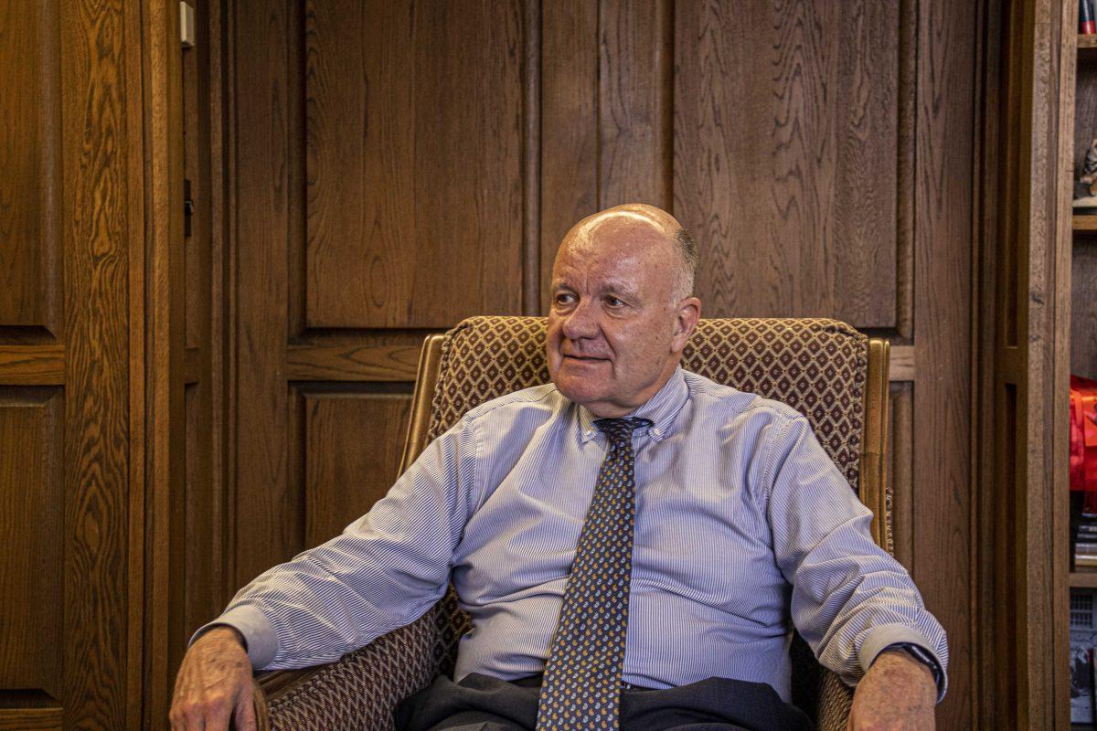 LSU's Interim President, Tom Galligan sits in his office on Monday, Feb. 3, 2020 during an interview at the University Administrations building on LSU's campus.