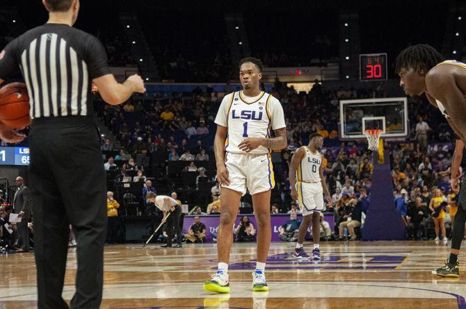 LSU sophomore guard Javonte Smart (1) waits for the ball during the Tigers' 82-78 win over the Mizzou Tigers on Tuesday, Feb. 11, 2020, in the PMAC.