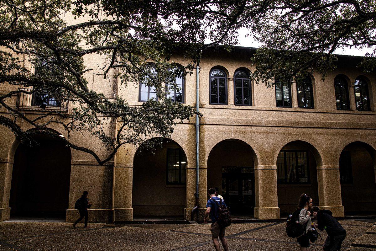 The upstairs entrance to Himes Hall on Monday, Feb. 10, 2020 in LSU's Quad.