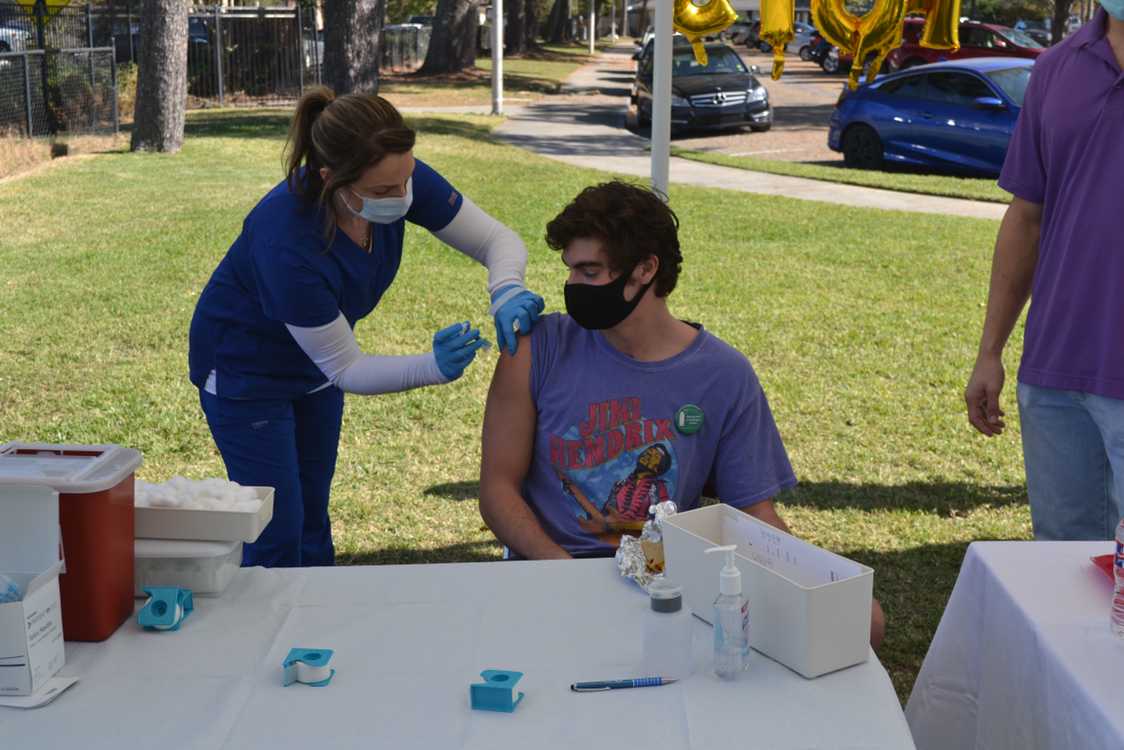 Pi Kappa Alpha fraternity hosted a flu shot drive Nov. 11, 2020, in partnership with the Student Health Center.