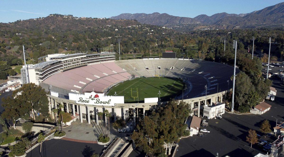 No bowl game at the Rose Bowl in Pasadena on Friday, Jan. 1, 2021. (Dean Musgrove/The Orange County Register via AP)