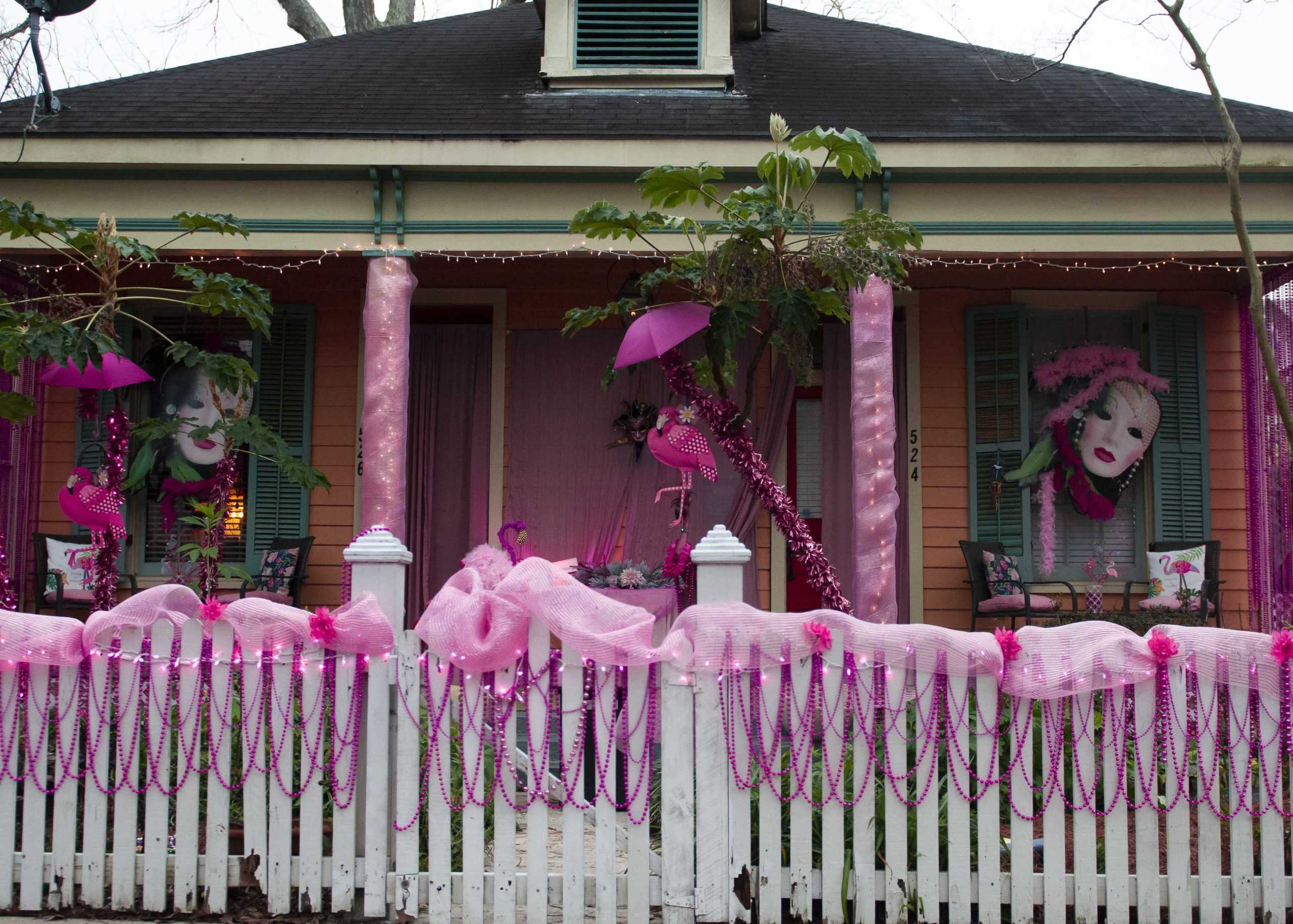 PHOTOS: Spanish Town neighborhood celebrates Mardi Gras with "Pretty in Pink" house decorations