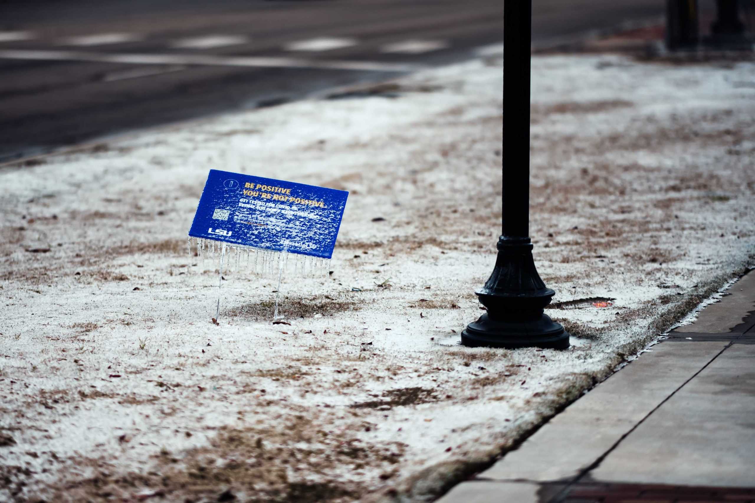 PHOTOS: LSU cancels school Monday due to winter weather mix