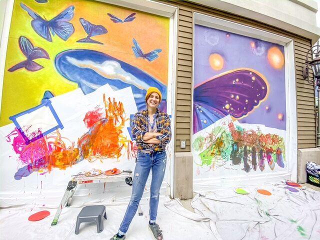 LSU alumna Ellen Ogden paints murals around Baton Rouge, including one at the&#160;Emerge Center.