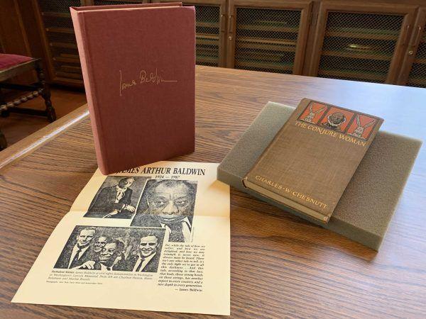 Limited edition of James Baldwin's final novel "Just Above My Head", one of only 500 copies. A copy of the program for Baldwin's funeral in 1987 included inside the book.&#160;