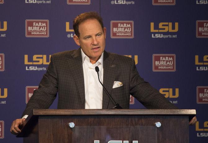 LSU head coach Les Miles addressed the media on Monday, Sept. 18, 2016 during Lunch with Les.