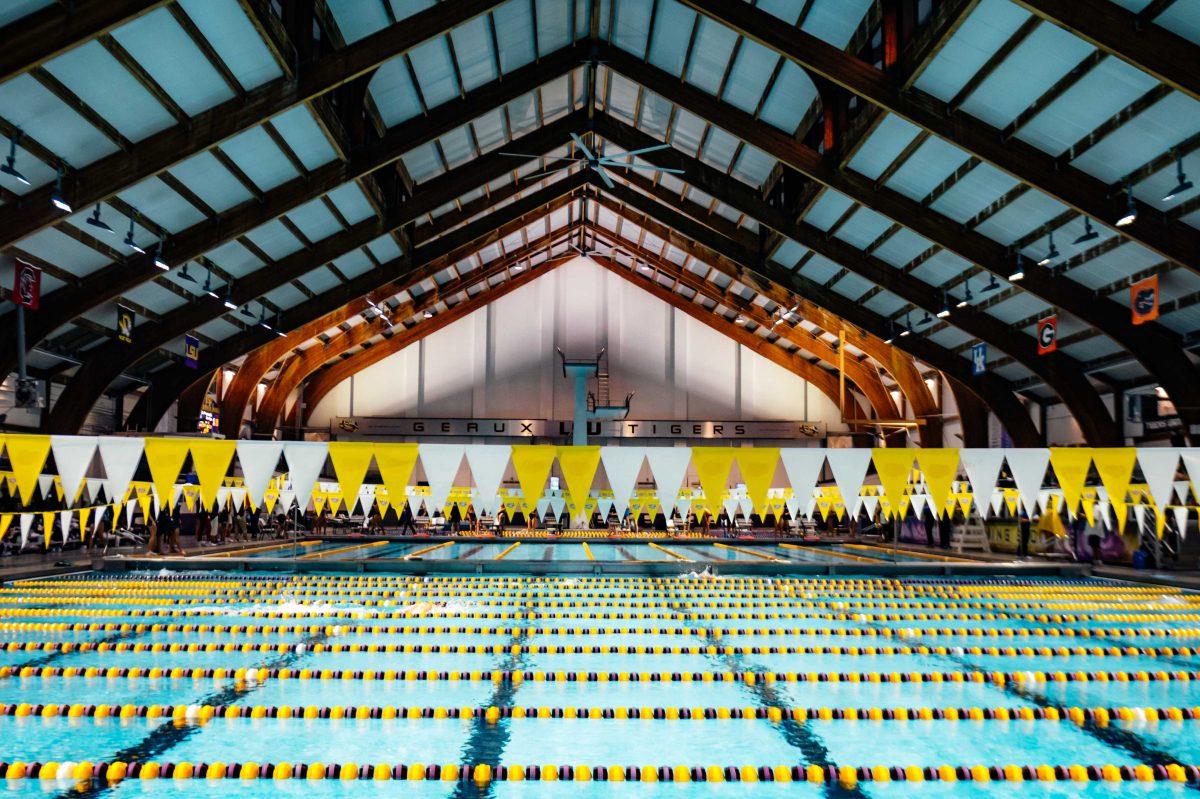 The LSU Natatorium sits Friday, Nov. 6 during the LSU swimming and diving vs. Alabama meet where men lost 194-84 and women lost 183-117 on W Chimes street in Baton Rouge, La.