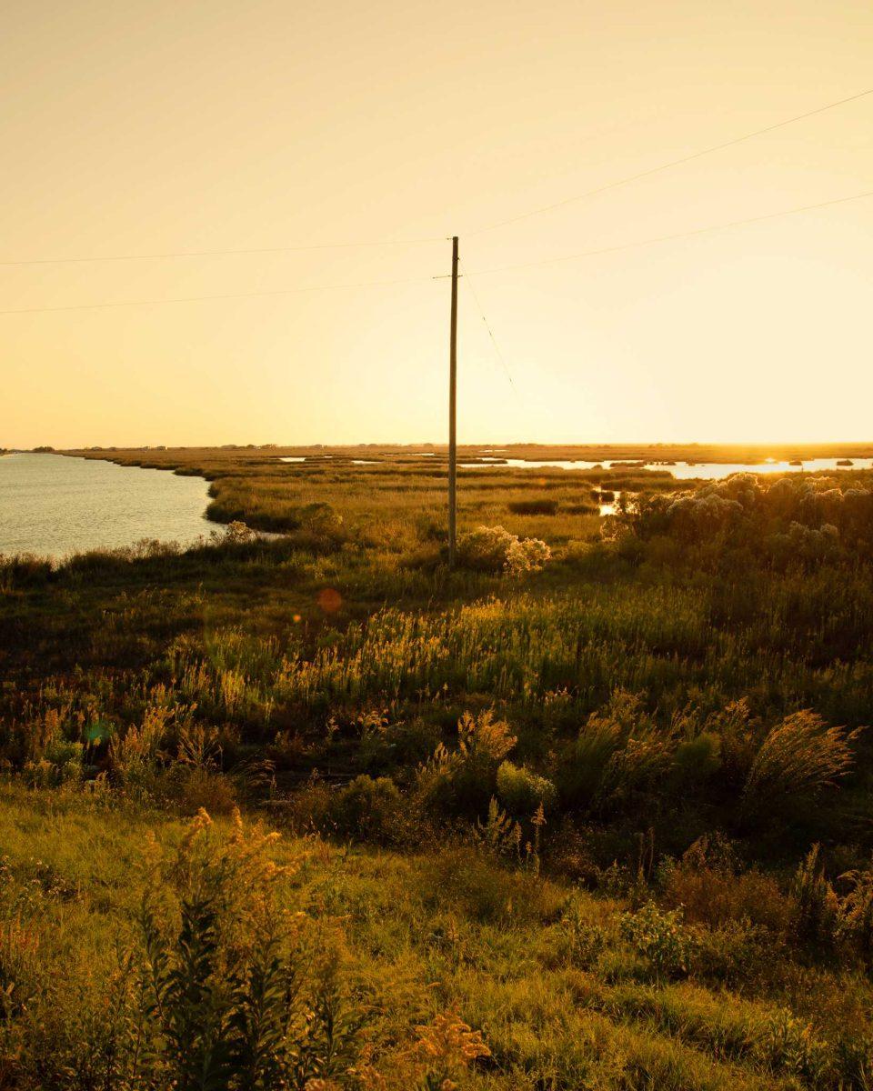 Port Eads, Louisiana, is located at the end of the Mississippi River. Once a small community with a school and post office, the port is now sparsely inhabited, serving only as a fishing destination. Photo by Virginia Hanusik