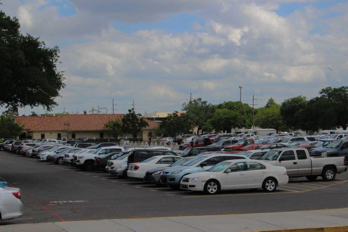 Commuter parking lots stay full on April 21 on LSU's campus.&#160;