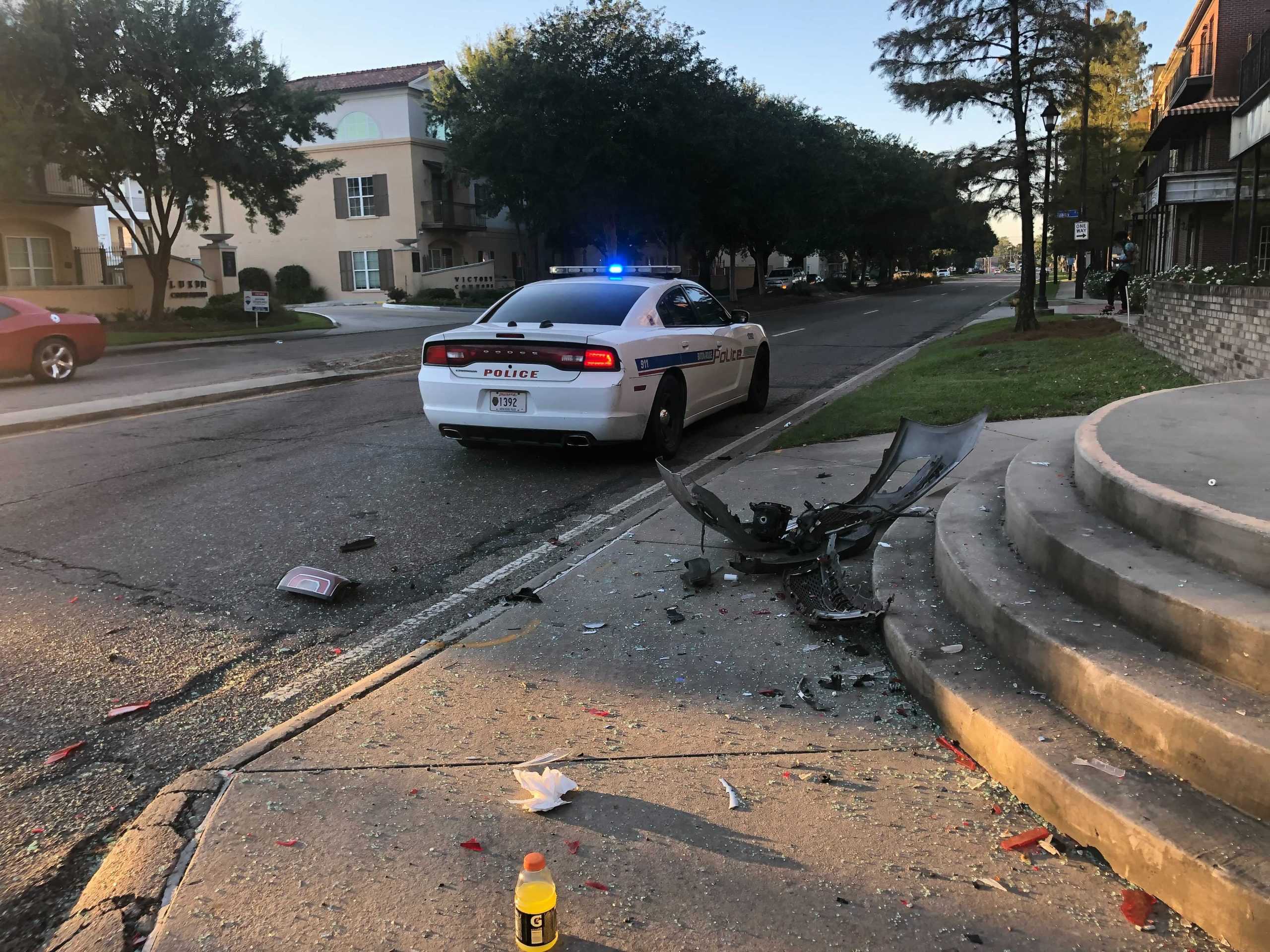 Traffic on campus, Nicholson Dr. backed up after car crash