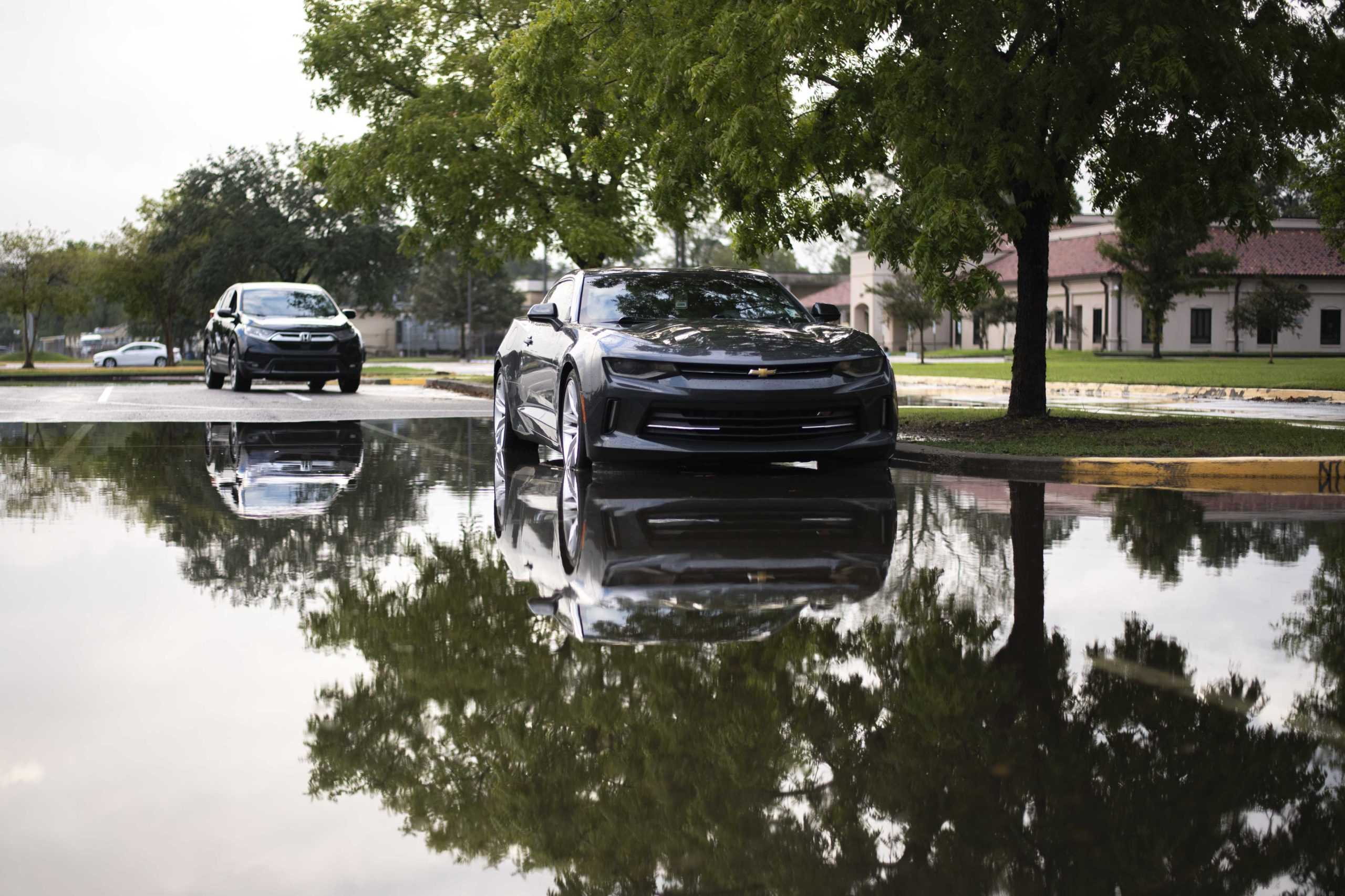 PHOTOS: Flooding from Tropical Depression Nicholas causes distress for students parked on campus