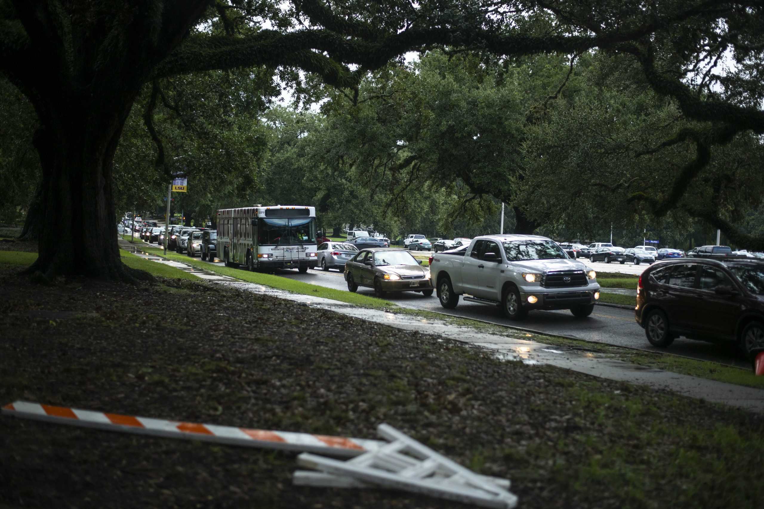 PHOTOS: Flooding from Tropical Depression Nicholas causes distress for students parked on campus