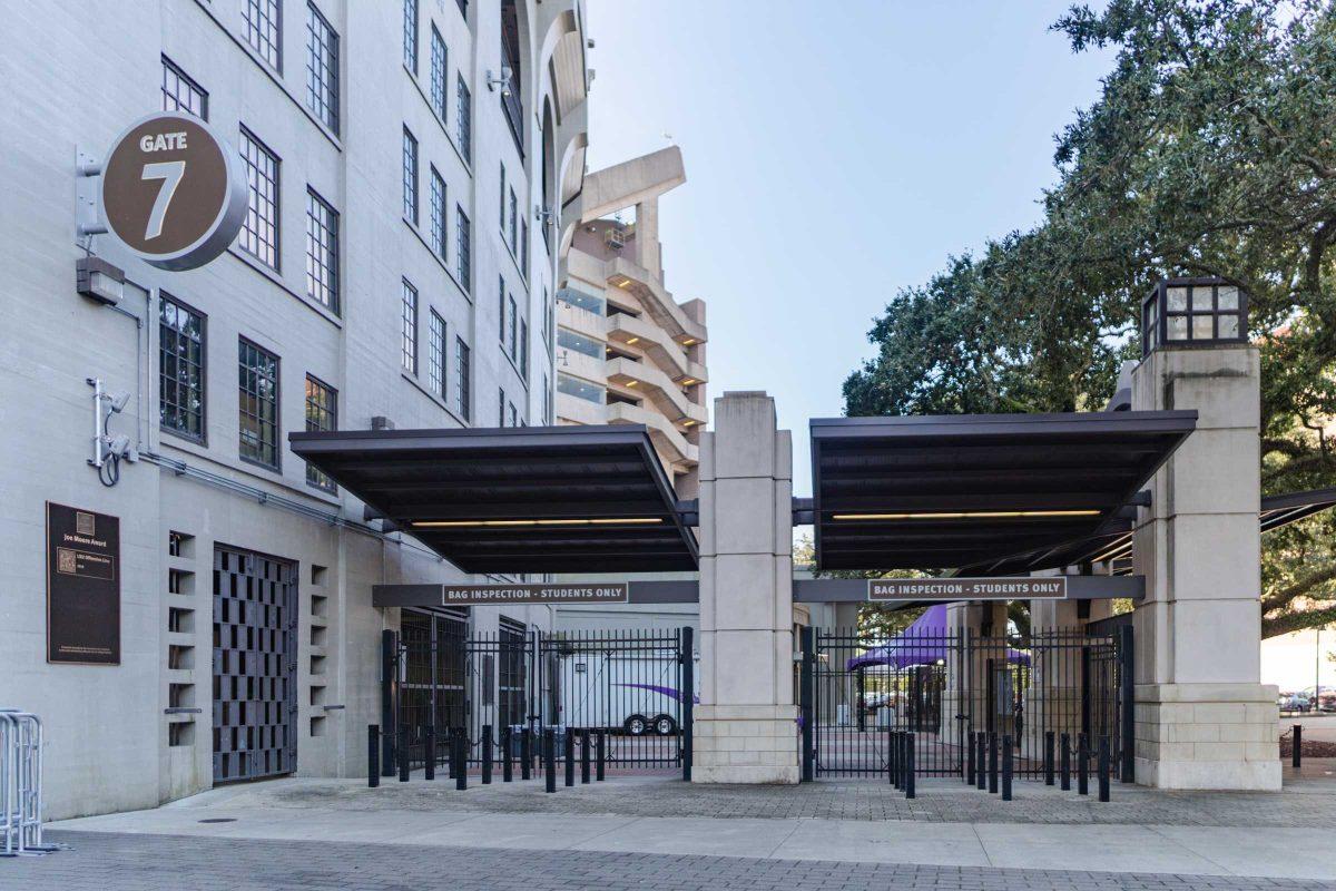 Gate 7 at Tiger Stadium sits empty on Monday, Sept. 20, 2021, on North Stadium Drive in Baton Rouge, La.