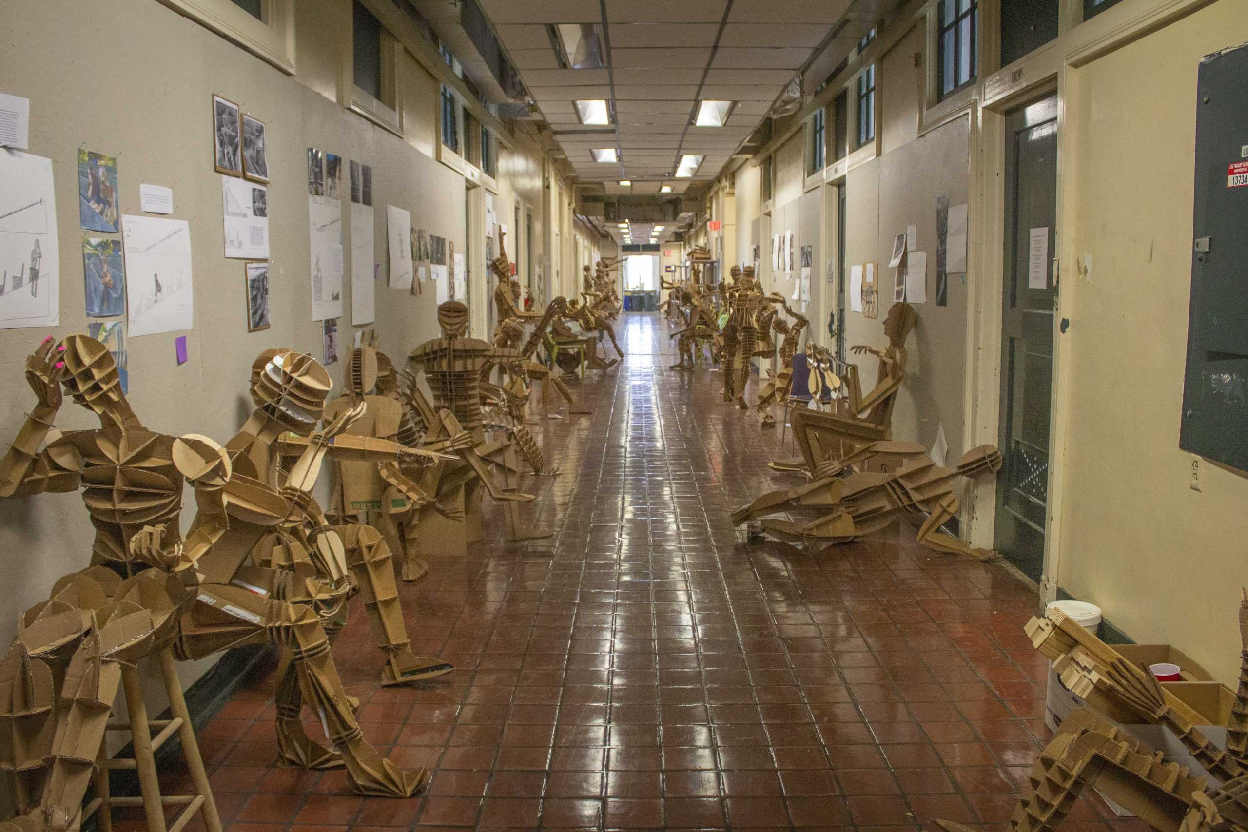 PHOTOS: Architecture students create cardboard clones, placed in Atkinson Hall