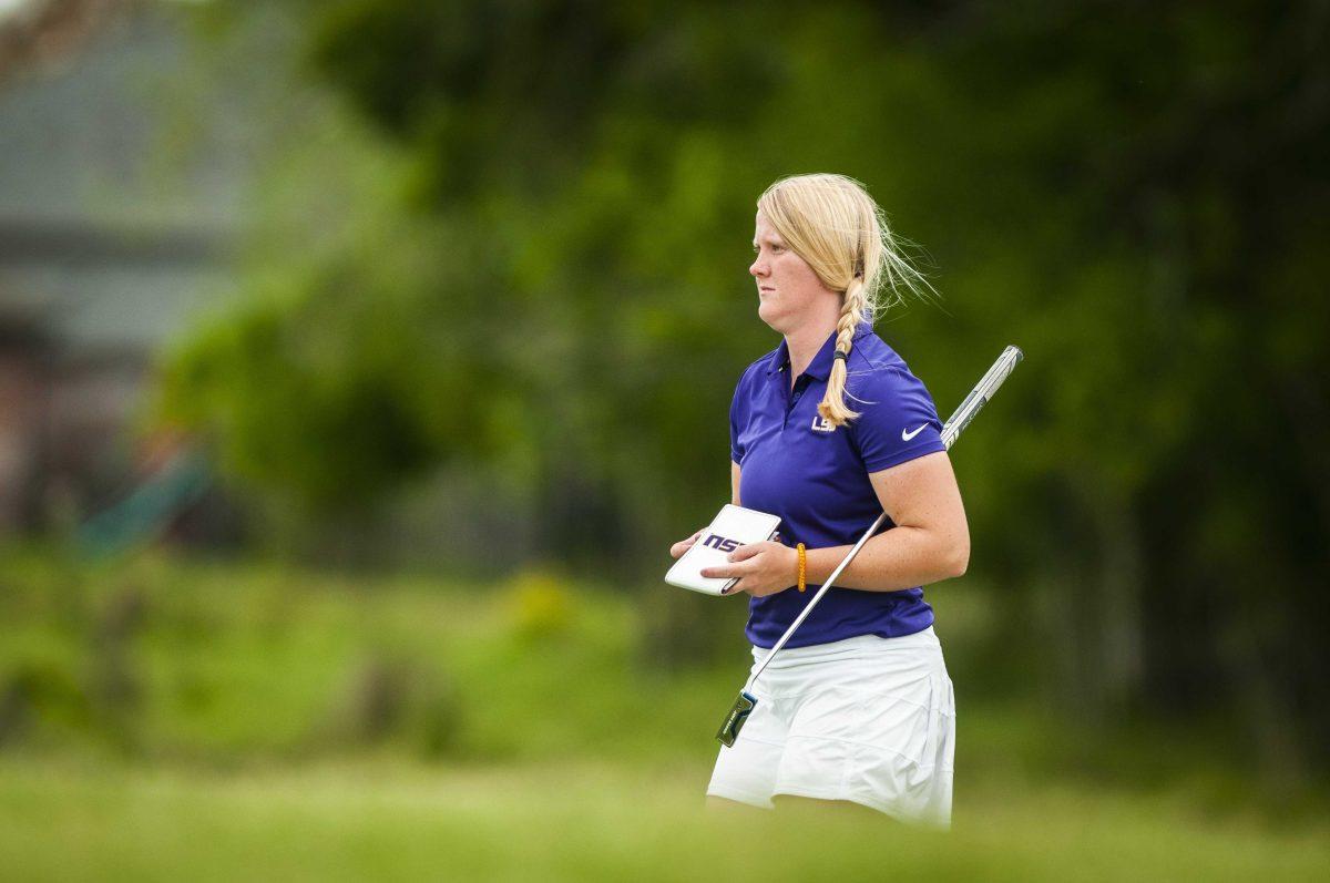 LSU women's golf sophomore Ingrid Lindblad walks on Wednesday, April 7, 2021 during the LSU Classic Day at the University Club on Memorial Tower Drive in Baton Rouge, La.