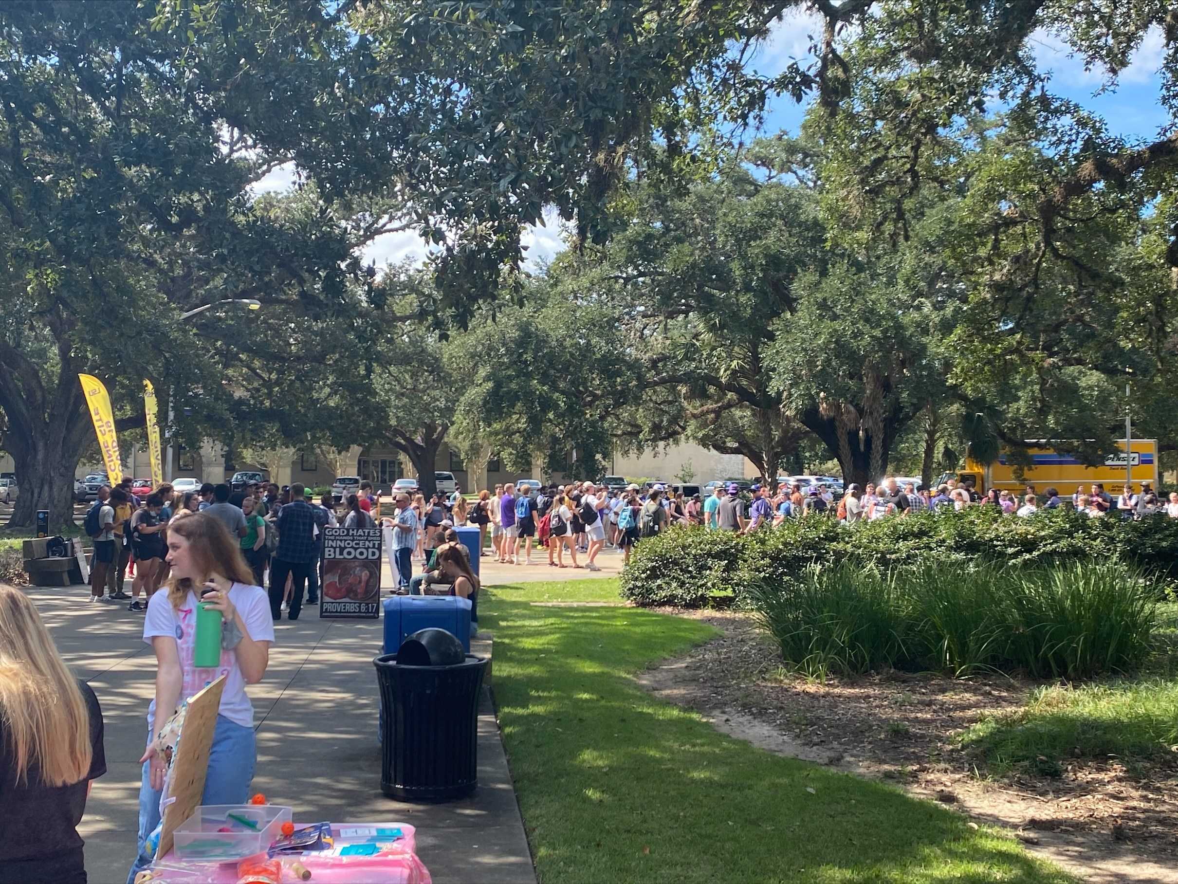 Students respond to Free Speech Alley protestors with Lil Nas X, 'Communist Manifesto,' 'Rick and Morty'