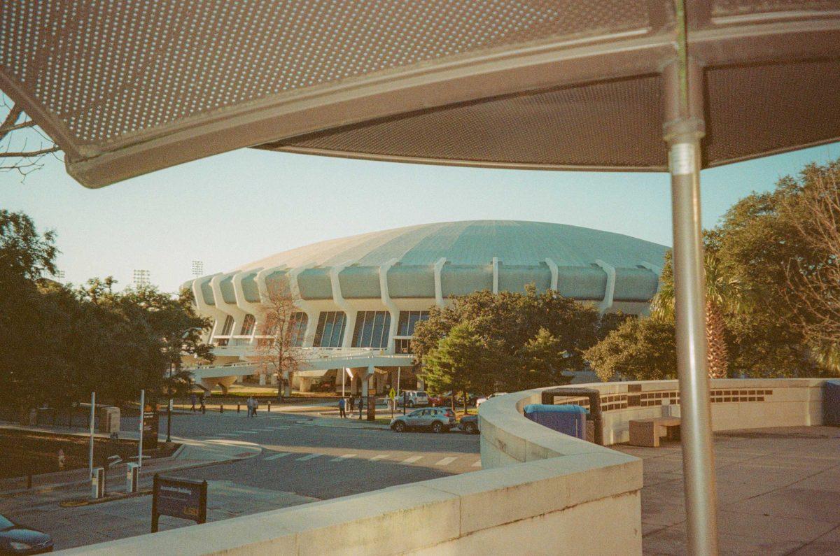 People leave the Pete Maravich Assembly Center on Feb. 20, 2021 after an LSU basketball game.