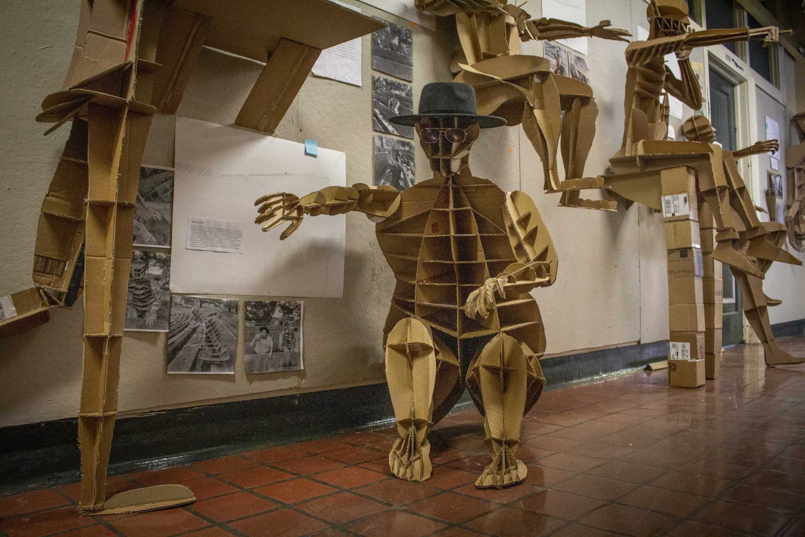 PHOTOS: Architecture students create cardboard clones, placed in Atkinson Hall