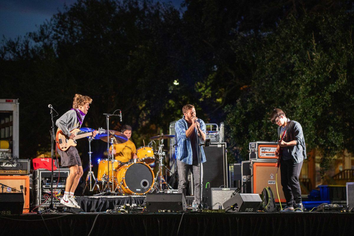 Wave Runner performs Thursday, Nov. 3, 2021, covers of popular songs during Geauxchella on the Parade Ground at LSU&#8217;s campus.