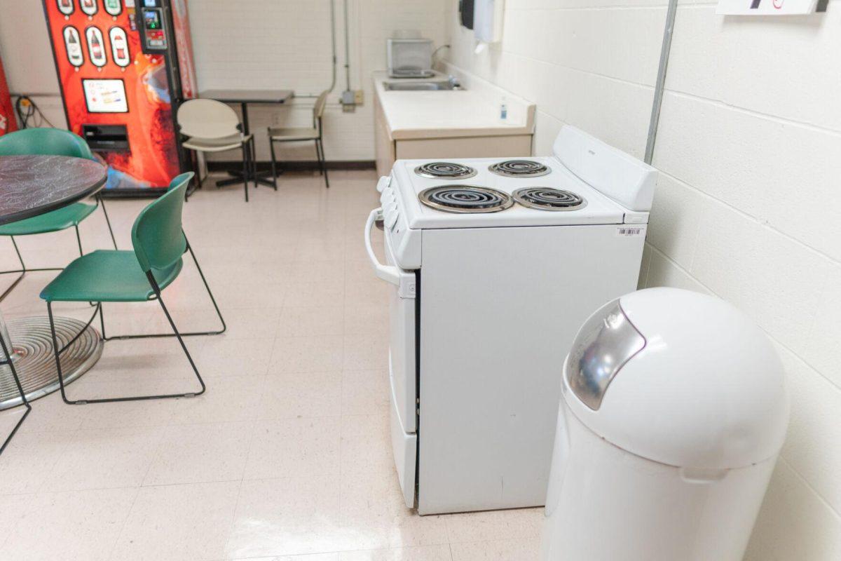 An oven sits against the wall on Saturday, Jan. 29, 2022, in the basement of Herget Hall on Campus Lake Road in Baton Rouge, La.