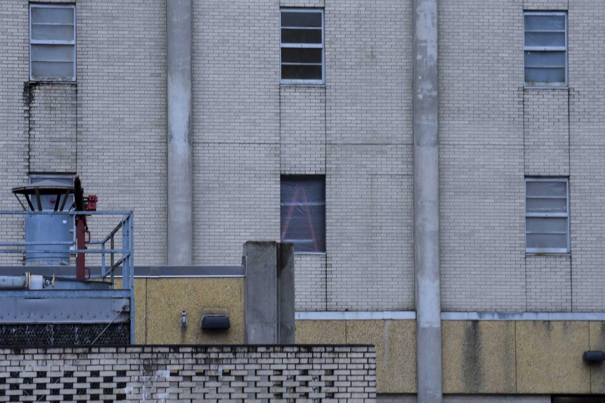 A window on the second floor of Edmund Kirby Smith Hall is blocked off on Monday, Jan. 24, 2022, on Aster Street at LSU.