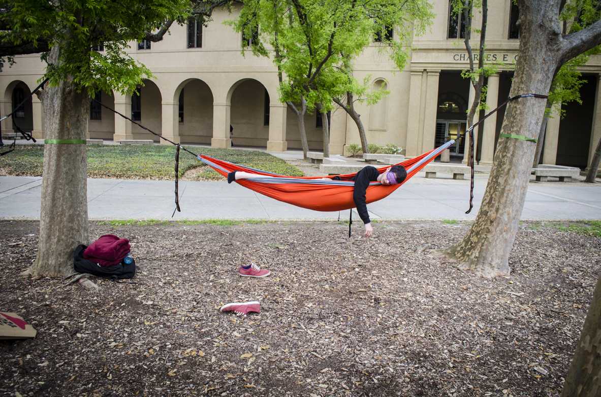 On computer science freshman Gabe Hilliard's "Fun Fridays," you can find him lounging in his hammock in a different spot each week.&#160;