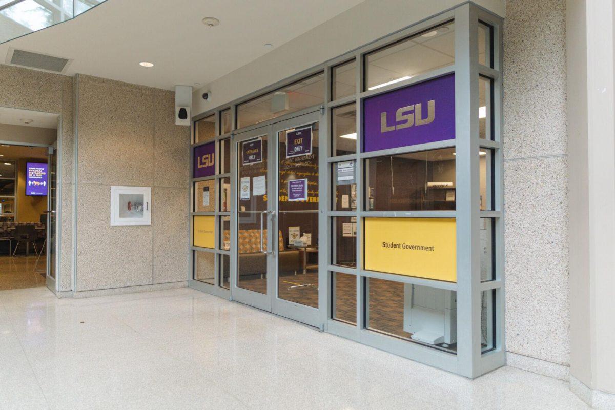 The LSU Student Government Office awaits visitors on Tuesday, Jan. 25, 2022, near the back entrance to the LSU Student Union on South Campus Drive in Baton Rouge, La.