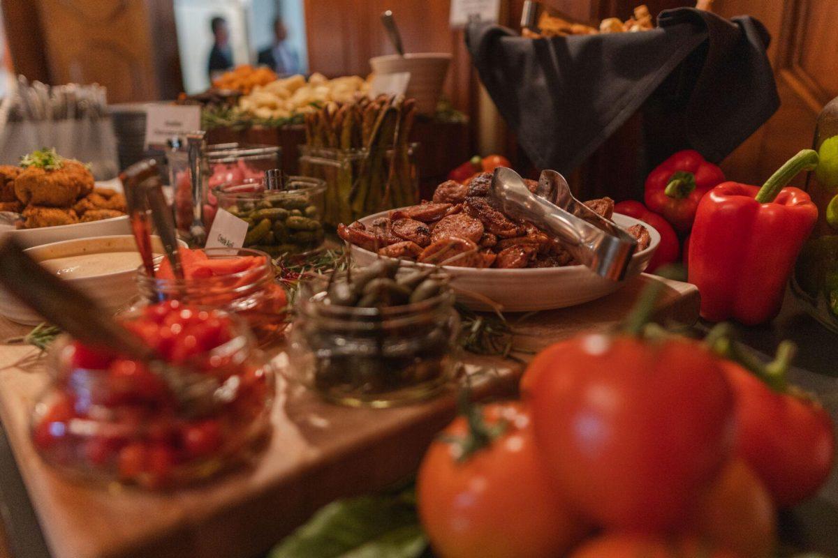 Various foods sit available for tasting on Friday, Jan. 28, 2022, at The Lounge at the corner of Highland Road and Veterans Drive in Baton Rouge, La.